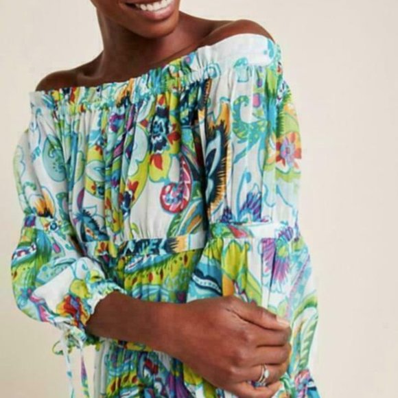 Anthropologie Off Shoulder Blouse Flora SZ Small - Picture 5 of 8